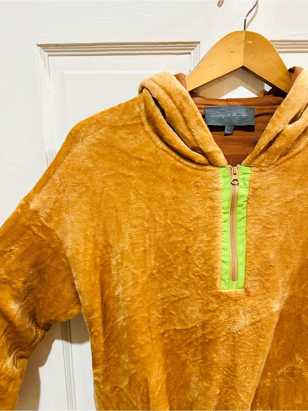 Anthropologie Sunday in Brooklyn Kelyn Teddy Hoodie Cozy Fuzzy Plush Size S - Picture 8 of 13
